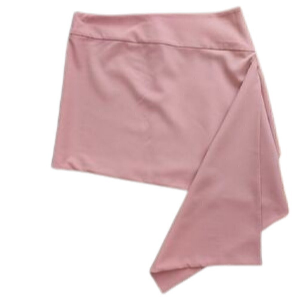 NWOT ZARA Blush pink mid rise wool blend asymmetrical mini skirt